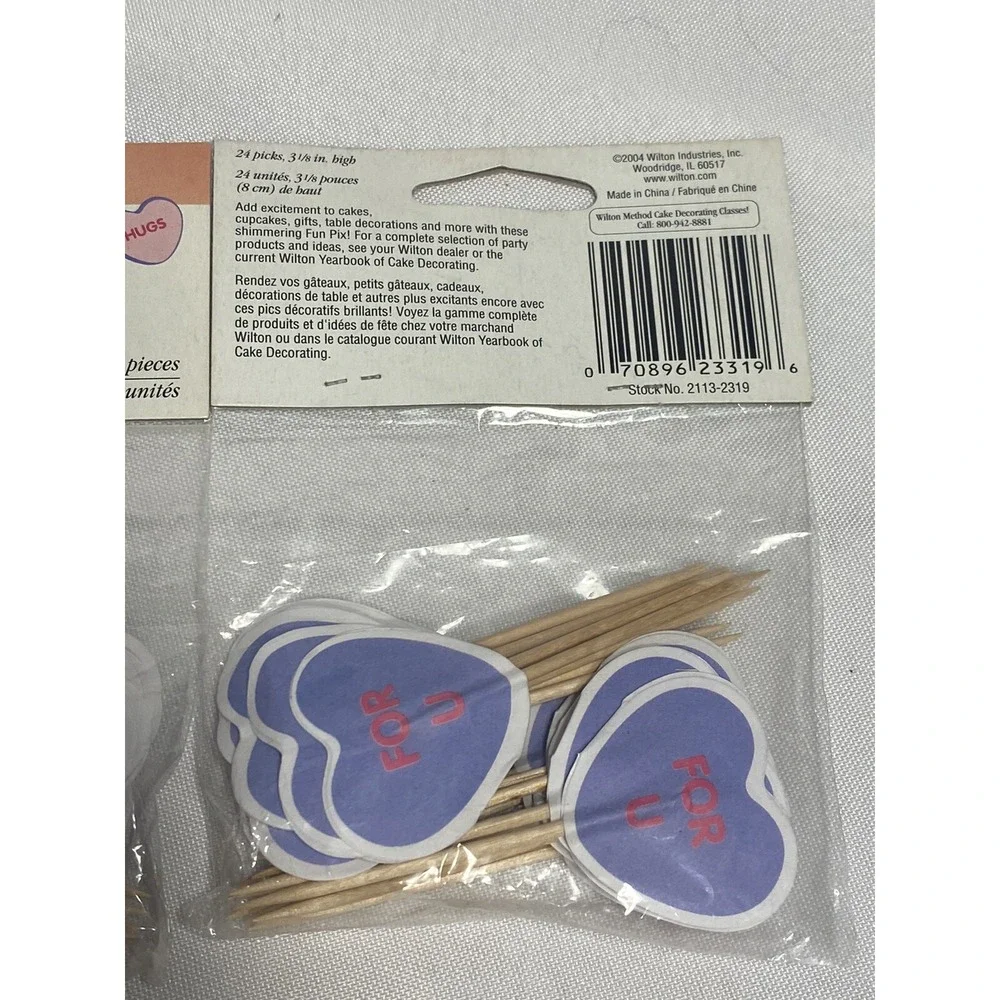 wilton sweet talk cupcake toppers hearts valentines day 48 total